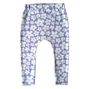 Legging lila bloemen maat 86/92