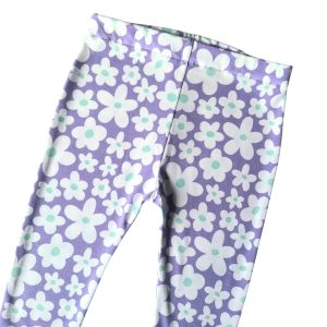 Legging lila bloemen maat 98/104