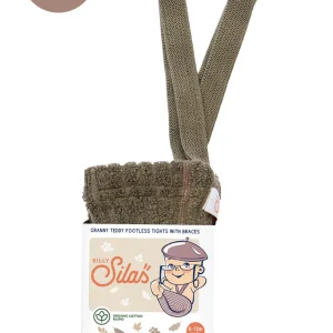 Silly Silas Granny Teddy Footless Tights | Seaweed Brown
