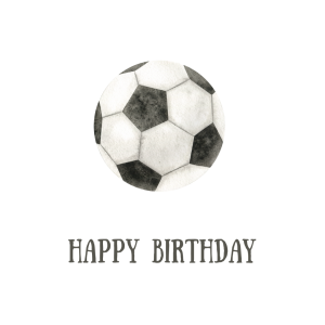 Wenskaart Happy Birthday voetbal