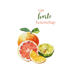 Wenskaart Beterschap fruit