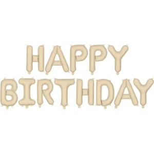 Party Deco Ballonnen | Happy Birthday Pastel beige