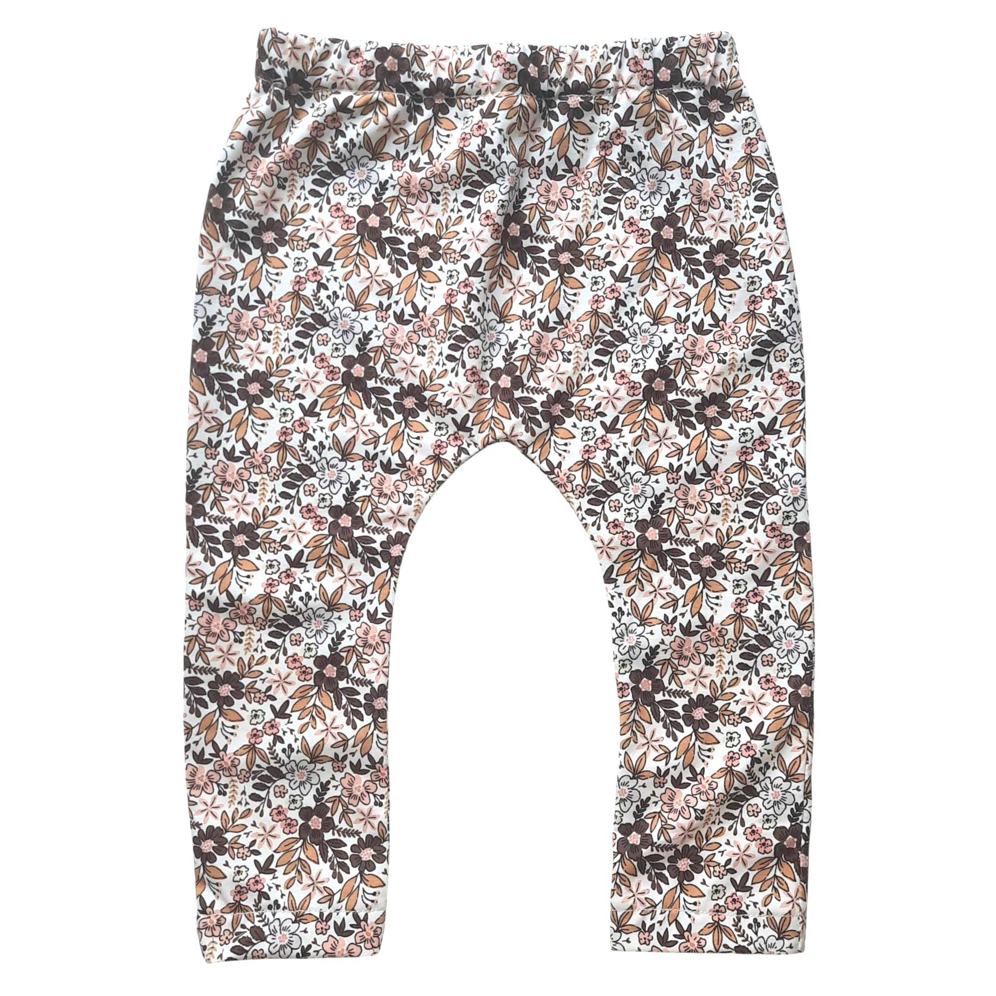 Legging gemengde bloem ecru maat 86/92