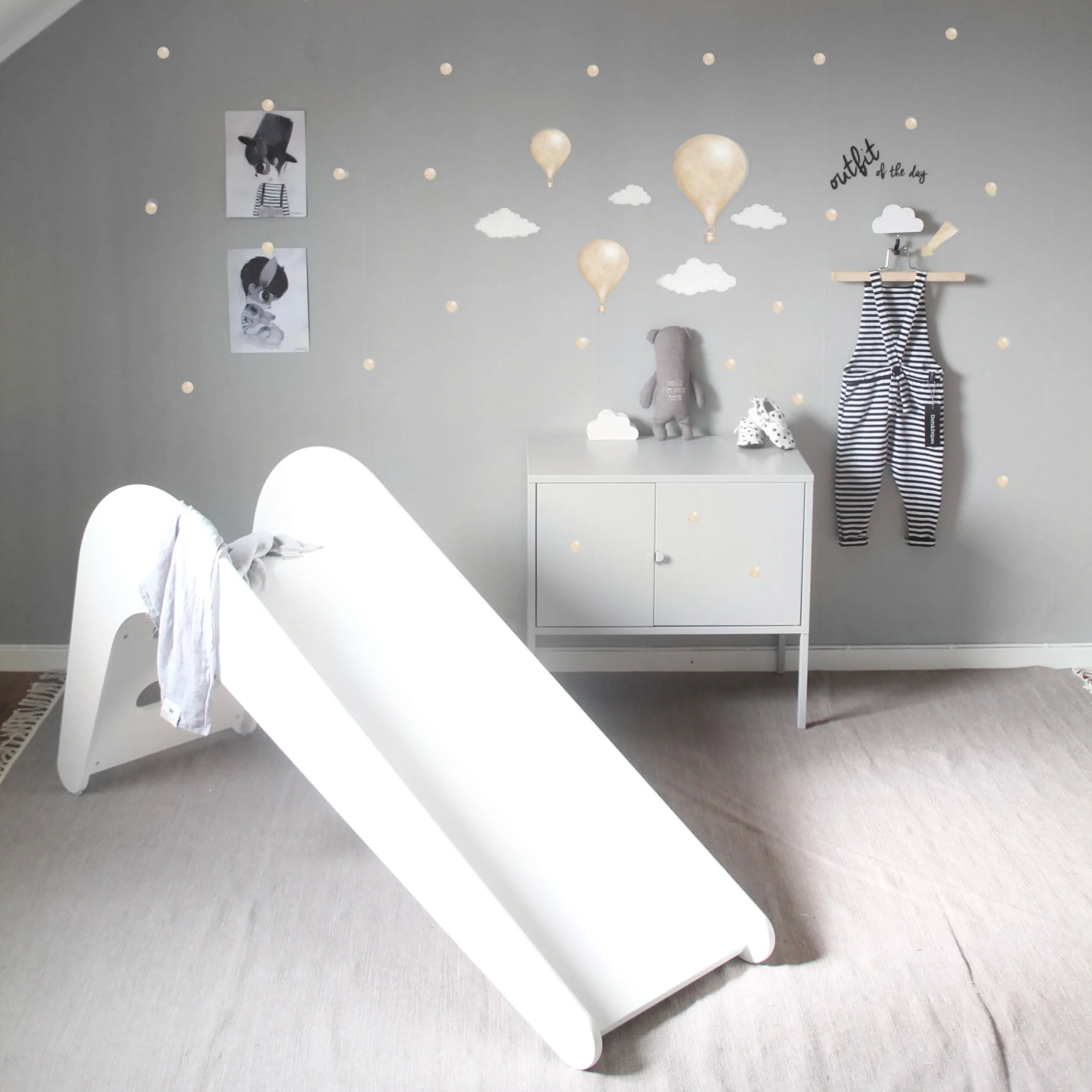 Jupiduu Glijbaan wit hout 145x43x68cm - White Elephant - Afbeelding 7