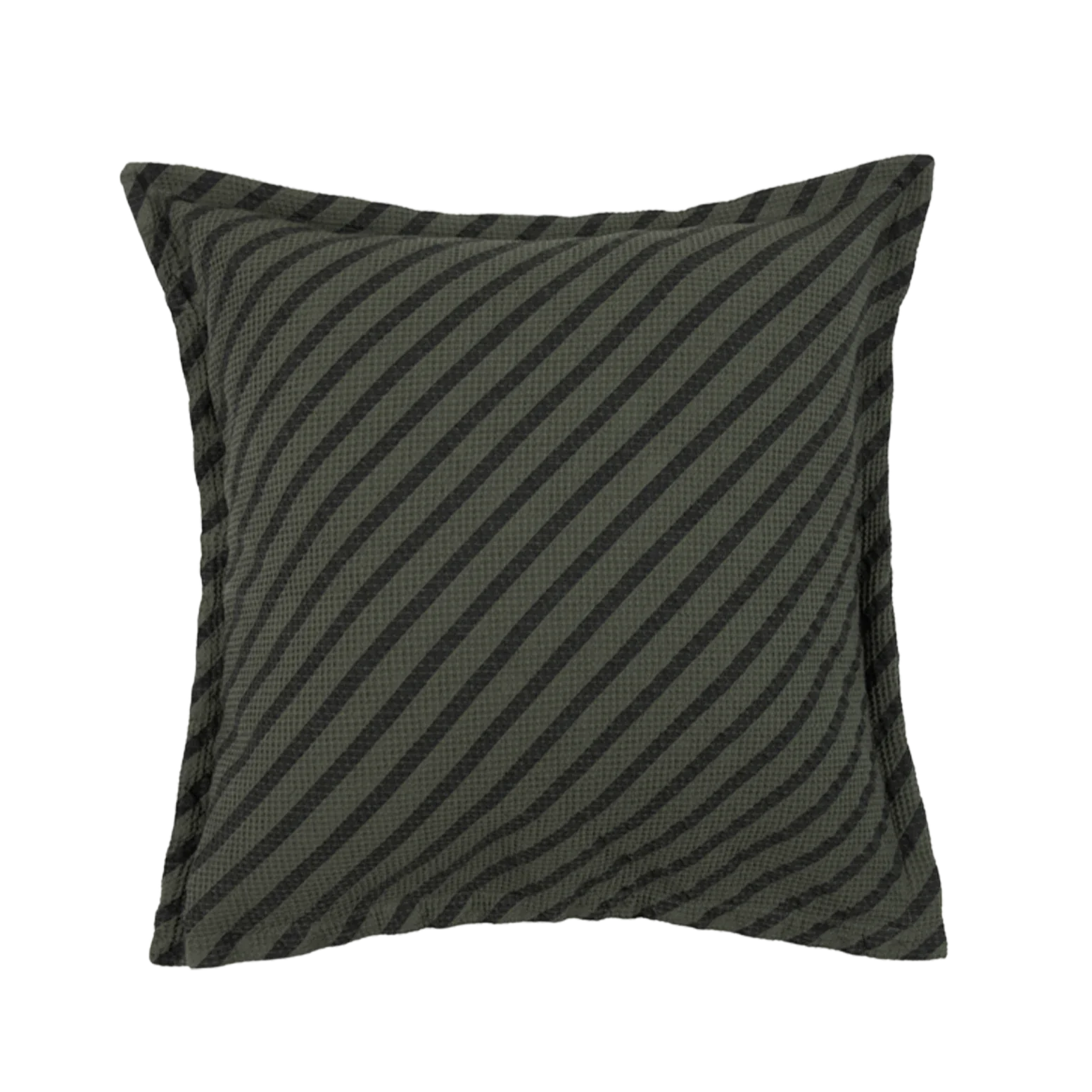* Nobodinoz Landscape Wafel Vierkant Kussen 45x45cm | Stripes Vetiver